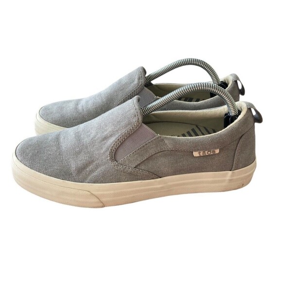 TAOS WOMEN'S RUBBER SOUL‎ GREY WASH CANVAS SLIP-ON Size 7.5 - Picture 1 of 7